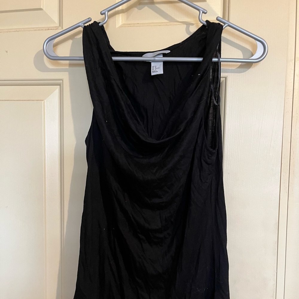 Cowl neck black tank
